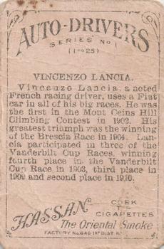 1911 American Tobacco Auto Drivers - Hassan Factory 649 #NNO Vincenzo Lancia Back