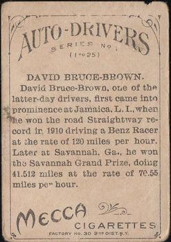 1911 American Tobacco Auto Drivers - Mecca Factory 30 #NNO David Bruce-Brown Back