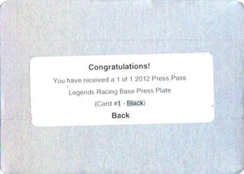 2012 Press Pass Legends - Press Plates Black Back #1 Bobby Allison Back