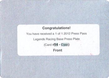 2012 Press Pass Legends - Press Plates Cyan #14 Harry Gant Back
