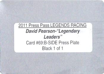 2011 Press Pass Legends - Press Plates Black Back #69 David Pearson Back