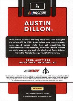 2018 Donruss #33 Austin Dillon Back