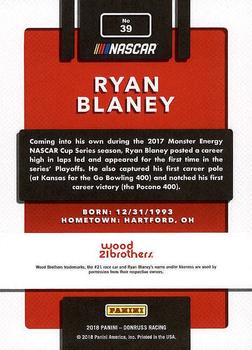 2018 Donruss #39 Ryan Blaney Back