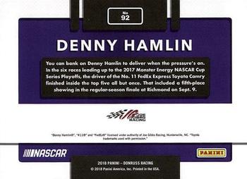 2018 Donruss #92 Denny Hamlin Back