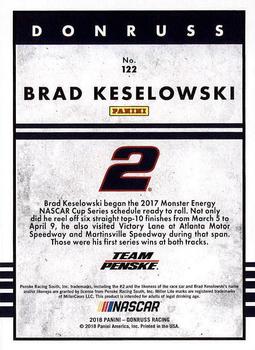 2018 Donruss #122 Brad Keselowski Back