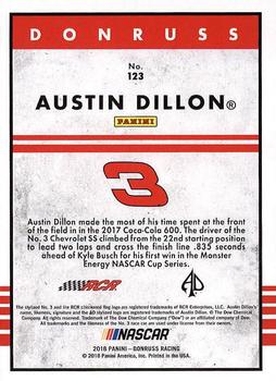 2018 Donruss #123 Austin Dillon Back