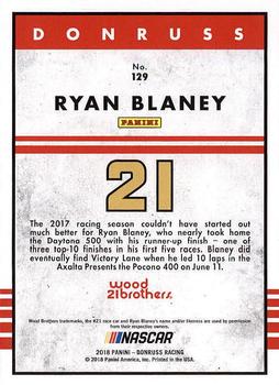2018 Donruss #129 Ryan Blaney Back