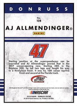 2018 Donruss #138 AJ Allmendinger Back
