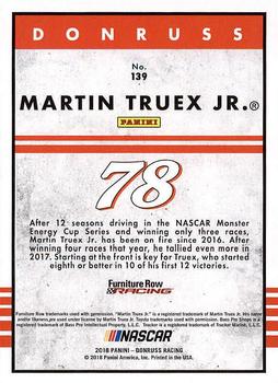 2018 Donruss #139 Martin Truex Jr. Back