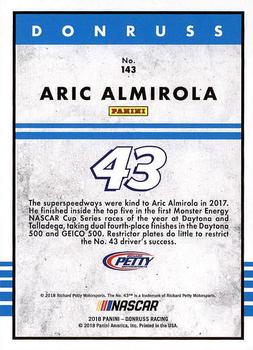 2018 Donruss #143 Aric Almirola Back