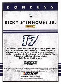 2018 Donruss #145 Ricky Stenhouse Jr. Back