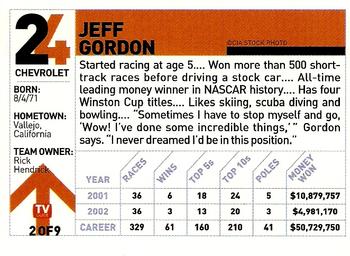 2003 TV Guide Winston Cup Stars #2 Jeff Gordon Back