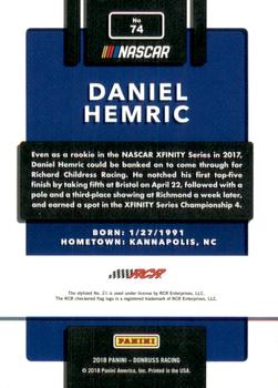 2018 Donruss - Gold Foil #74 Daniel Hemric Back