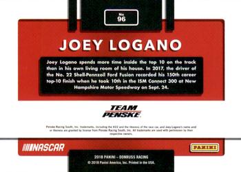 2018 Donruss - Gold Foil #96 Joey Logano Back