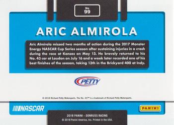 2018 Donruss - Gold Foil #99 Aric Almirola Back