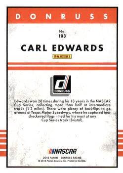 2018 Donruss - Gold Foil #103 Carl Edwards Back