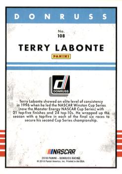 2018 Donruss - Gold Foil #108 Terry Labonte Back