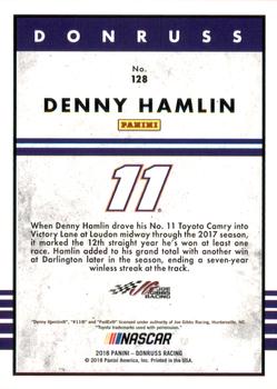 2018 Donruss - Gold Foil #128 Denny Hamlin Back