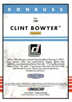 2018 Donruss - Gold Foil #130 Clint Bowyer Back