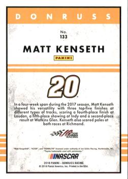 2018 Donruss - Gold Foil #133 Matt Kenseth Back