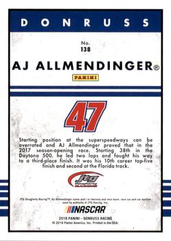 2018 Donruss - Gold Foil #138 AJ Allmendinger Back