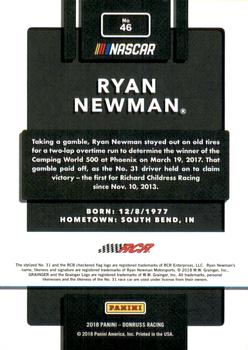 2018 Donruss - Gold Foil #46 Ryan Newman Back