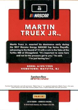 2018 Donruss - Gold Foil #49 Martin Truex Jr. Back