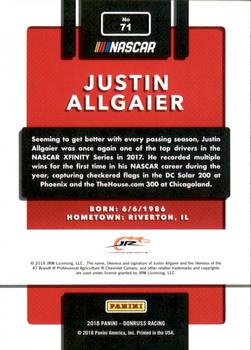 2018 Donruss - Red Foil #71 Justin Allgaier Back