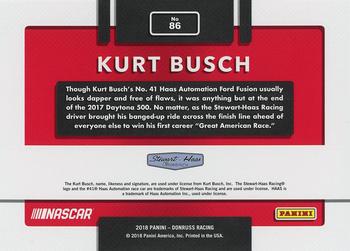 2018 Donruss - Green Foil #86 Kurt Busch Back