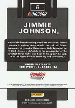 2018 Donruss - Green Foil #51 Jimmie Johnson Back
