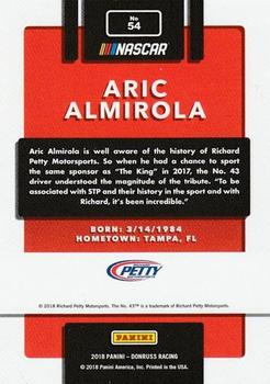2018 Donruss - Artist Proof #54 Aric Almirola Back