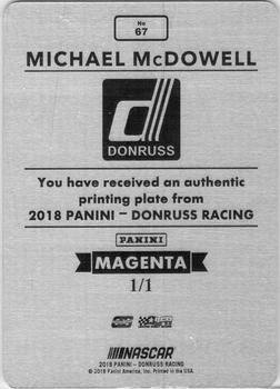 2018 Donruss - Printing Plates Magenta #67 Michael McDowell Back