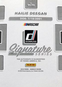 2018 Donruss - Signature Series #SS-HD Hailie Deegan Back