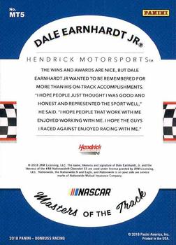 2018 Donruss - Masters of the Track #MT5 Dale Earnhardt Jr Back