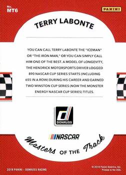 2018 Donruss - Masters of the Track #MT6 Terry Labonte Back
