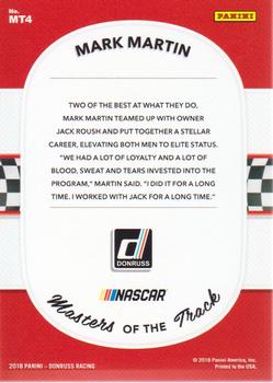 2018 Donruss - Masters of the Track Cracked Ice #MT4 Mark Martin Back
