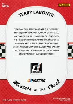 2018 Donruss - Masters of the Track Cracked Ice #MT6 Terry Labonte Back