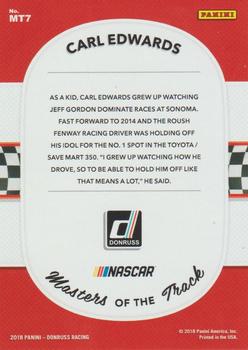 2018 Donruss - Masters of the Track Cracked Ice #MT7 Carl Edwards Back