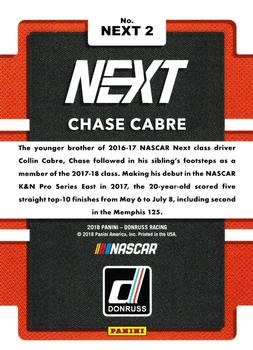 2018 Donruss - Next in Line Cracked Ice #NEXT 2 Chase Cabre Back