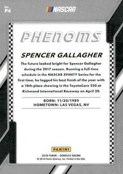 2018 Donruss - Phenoms Cracked Ice #P4 Spencer Gallagher Back
