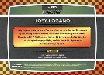 2018 Donruss - Pole Position #PP3 Joey Logano Back
