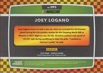 2018 Donruss - Pole Position Cracked Ice #PP3 Joey Logano Back