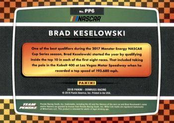 2018 Donruss - Pole Position Cracked Ice #PP6 Brad Keselowski Back