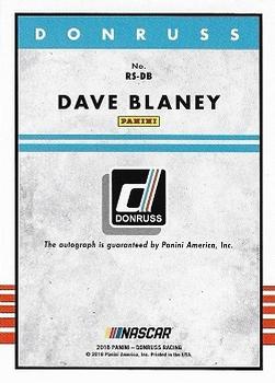2018 Donruss - Retro Signatures 1985 #RS-DB Dave Blaney Back