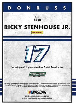 2018 Donruss - Retro Signatures 1985 #RS-JR Ricky Stenhouse Jr. Back