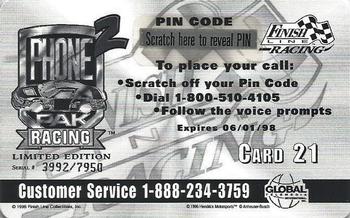 1997 Finish Line Phone Pak II #21 Ken Schrader Back