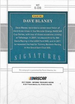 2017 Panini National Treasures - Signatures Black #S-DB Dave Blaney Back