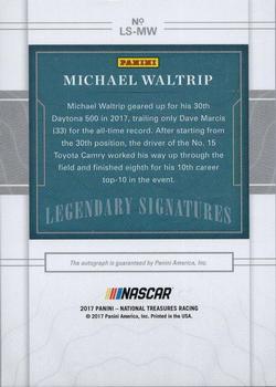 2017 Panini National Treasures - Legendary Signatures #LS-MW Michael Waltrip Back