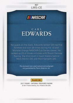 2017 Panini National Treasures - Legendary Material Signatures Laundry Tags #LMS-CE Carl Edwards Back