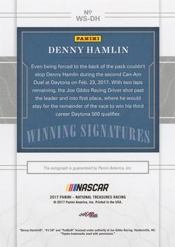 2017 Panini National Treasures - Winning Signatures Holo Silver #WS-DH Denny Hamlin Back